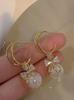 Exquisite design, simple red, gold, white, pearl earrings, stylish, lovesickness bean, personalized and versatile earrings