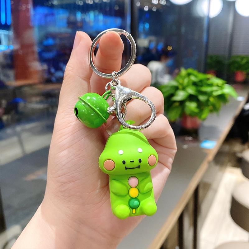 Adorable Silicone Keychain With Cute Dinosaur Cartoon Design For Bags And Keys