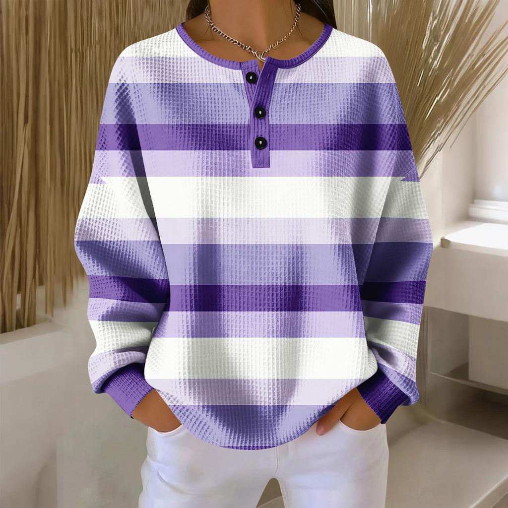 Women's Casual Shirts Long Sleeve Tops Button Up V Neck Loose Knit Fall Favorites For Women