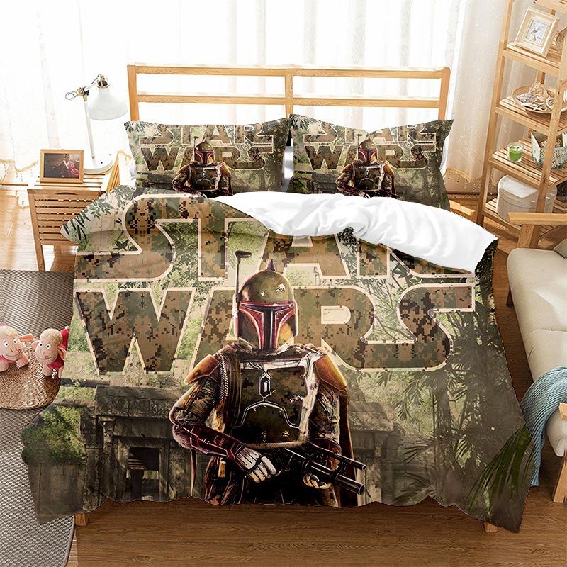 Movie 3d S-Stars Yoda Duvet Cover pillowcase Bedroom Decoration Children Gift adult Single Double bed Large SizeZip Duvet Cover