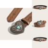 Heartshaped Metal Clip Designer Belt With Perforated Pattern For Casual Wear