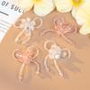 Translucent Pink Crystal Beaded Bow Tassel for DIY Accessories