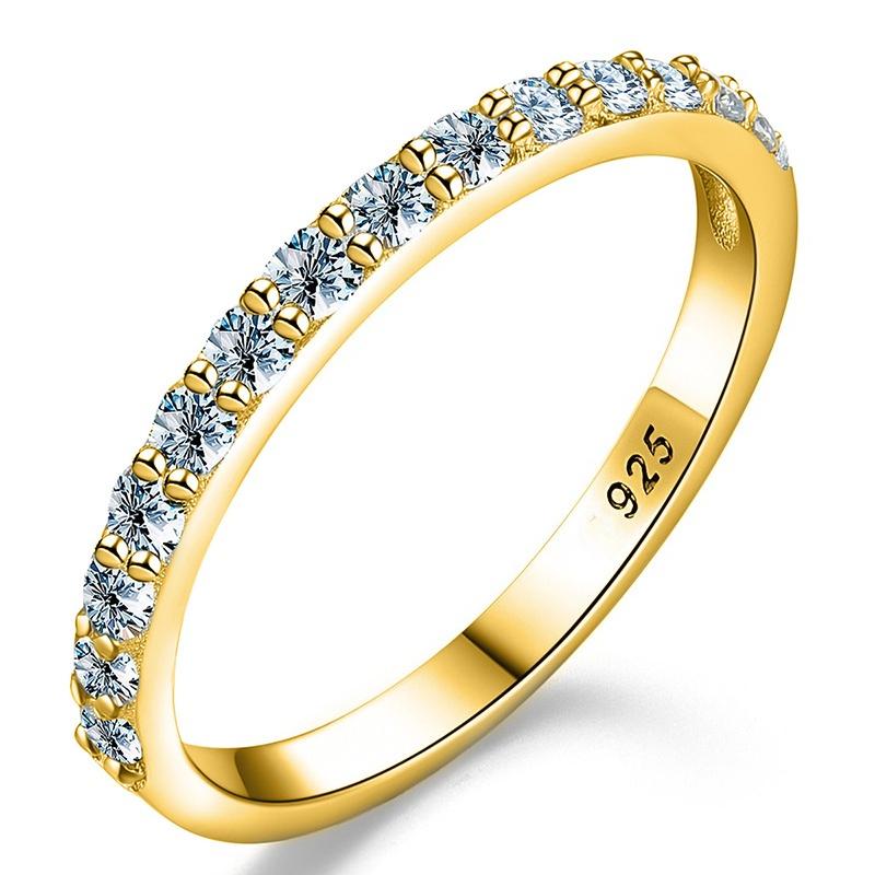 GRA Test Passed Moissanite Ring Matching Wedding Diamond Band for Women 925 Silver Female Crown Single Tail Ring Jewelr