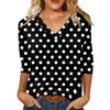Damen Casual V-Ausschnitt Geometrischer Print Oberteil, Dreiviertelarm Bluse für den Alltag