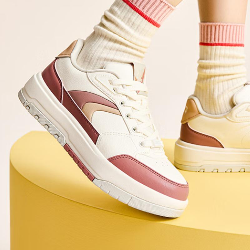 Anta 982 Moon Shadow Comfortable Versatile Non-Slip Wear-Resistant Low-Top Skate Shoes Women Sneaker White Red 122518060-7