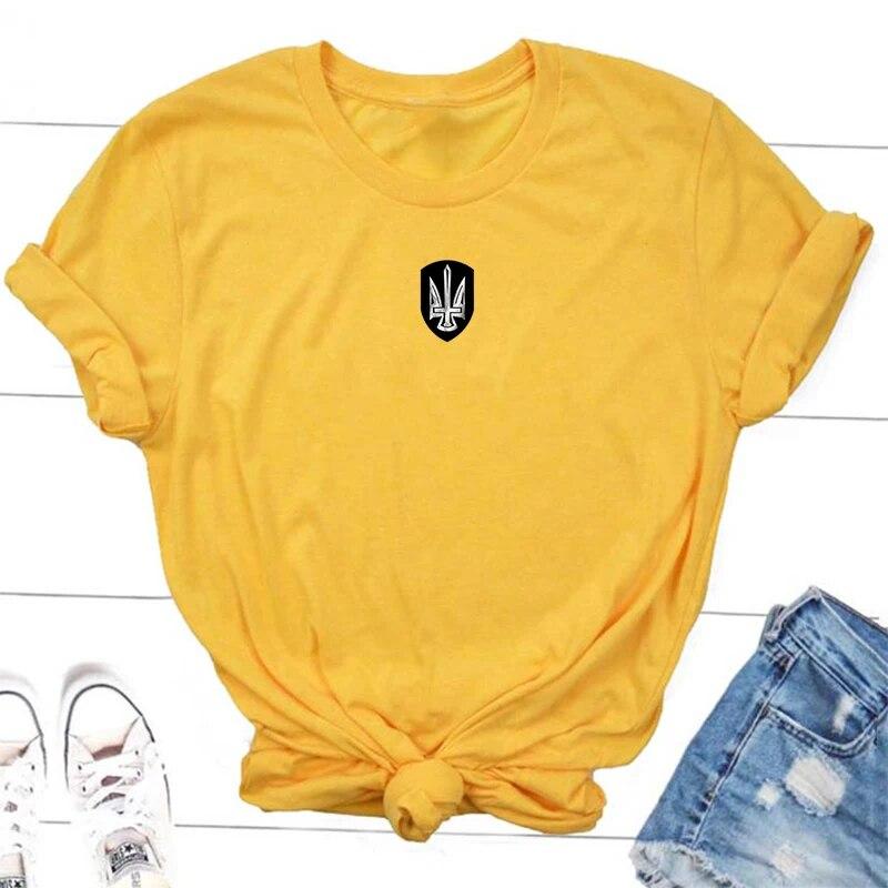 

Футболка Український Тризуб Тризуб Жіноча Унісекс Котон Короткий Рукав Графічні Футболки Оверсайз Повсякденні Українські Трійники Літній Одяг Унісекс 4XL