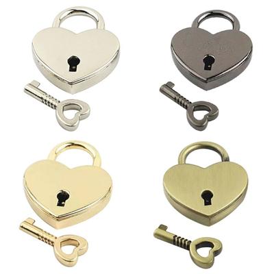 Hardware 1 Pcs Bag With Key Diary Book Heart Shape Key Lock Mini Padlock Luggage Box