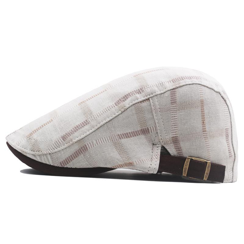 Peaked Hat Men's Spring Summer British Vintage Fashion Checkered Casual Painter Hat Women's Beret