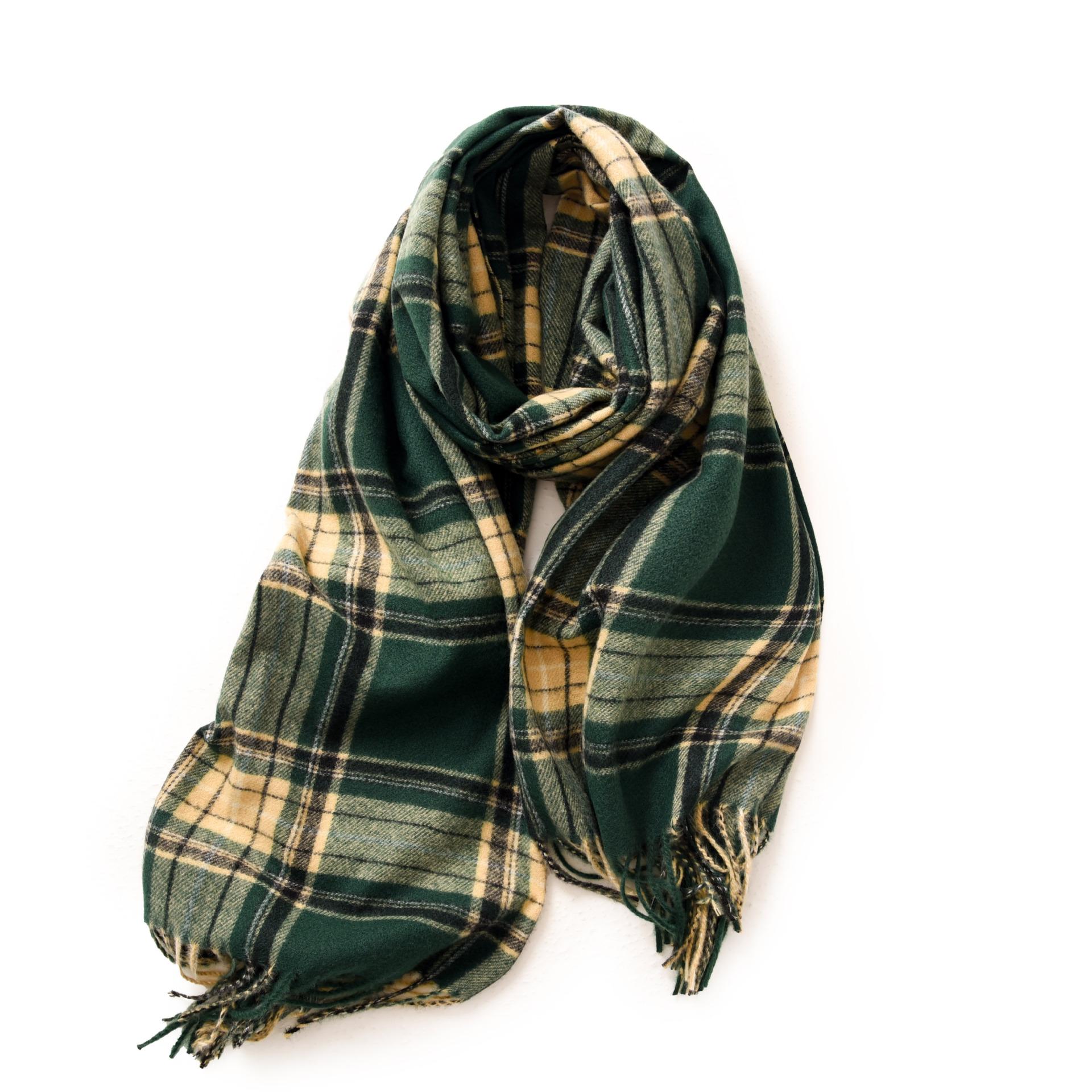 

Plaid Scarf Korean Christmas Sweet Winter Imitation Cashmere Scarf Warm Double-sided Printed Shawl Scarf 70*180cm