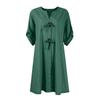 Rochie casual de vară pentru femei Rochie de plajă pentru femei Rochie cu mâneci 3/4 Rochie cu decolteu în V Rochii largi Rochie midi