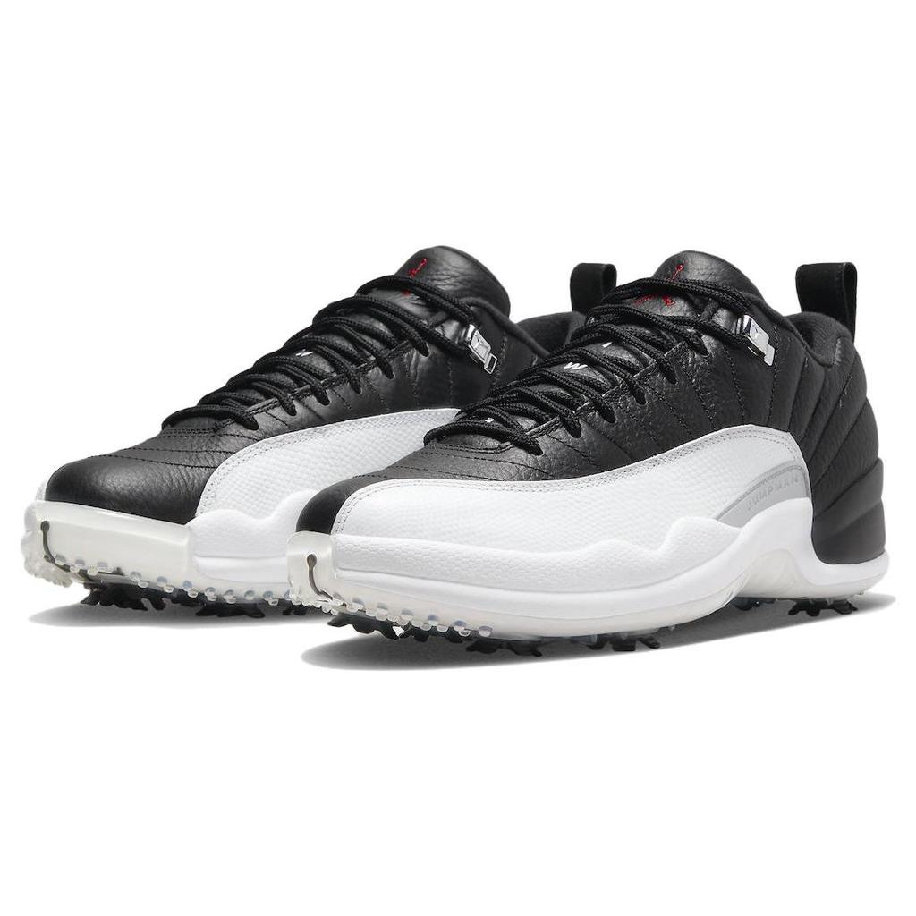 Air Jordan 12 Low Golf Playoffs Sneakers Unisex Czarne Varsity-Red Metaliczne-Srebrne DH4120-010