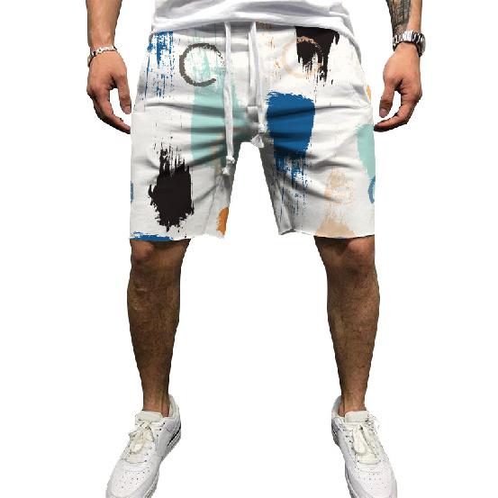 European And American Men'S Summer New 3D Printed Drawstring Loose Sports Shorts Men'S Beach Pants