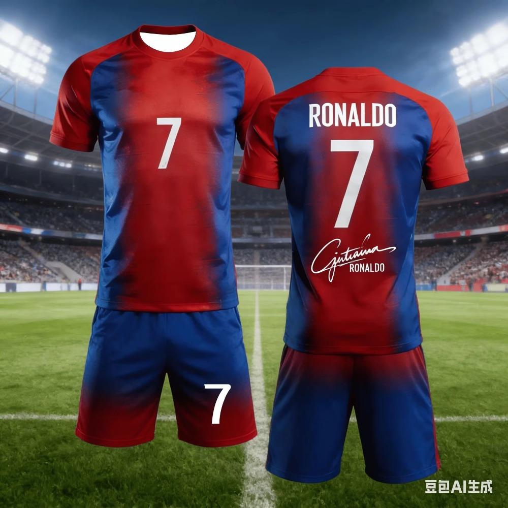 Ronaldo Č. 7 3D dresy pro muže a ženy Fanouškovská památeční sada s krátkým rukávem Letní set Dětský narozeninový dárek Děti