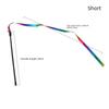 Rainbow Double Sided Cat Wand Toy Long Stick Durable Interactive Teaser Stick Bite Resistant Flexible Play Toy For Kitten Cats