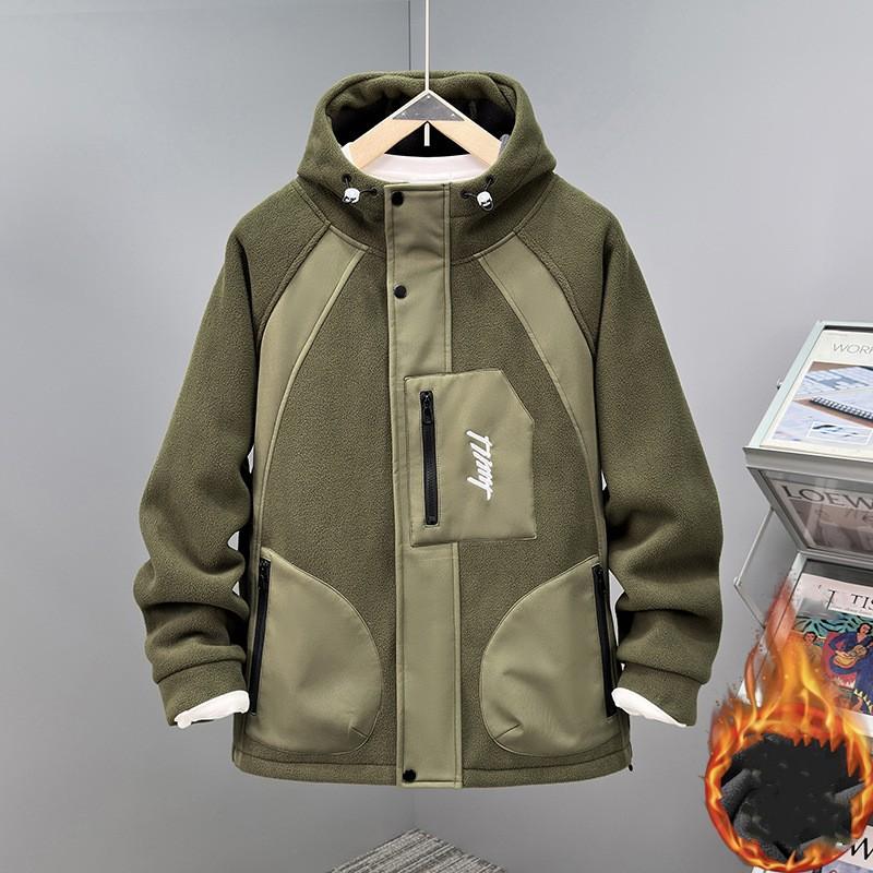 

Мужская толстовка с капюшоном на флисовой подкладке с утолщенной подкладкой и молнией для осени/зимы 2XL