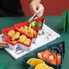 1-10PCS Holiday Christmas Plastic Snack Plates Candy Fruit Divided Trays Tree Shape INS Style Home Table Party Decor Supplies