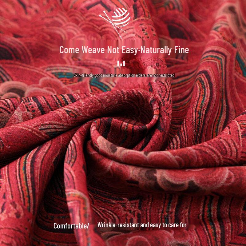 YUZHAOLIN Mid-Aged Women's Seven-Sleeve Loose-Fit Shirt