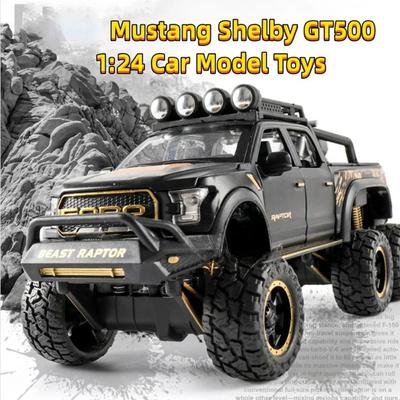Modele de mașini de teren noi 1/28 Raptor F150 Jucării din aliaj, turnate sub presiune, cu lumină sonoră, trageți înapoi, vehicule din metal, jucării pentru băiat, cadou, colecție de cadou