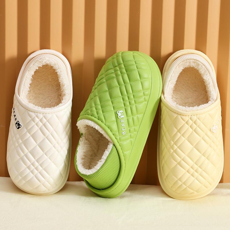 Autumn and winter warm cotton slippers new indoor home home home non-slip waterproof plush cotton mop