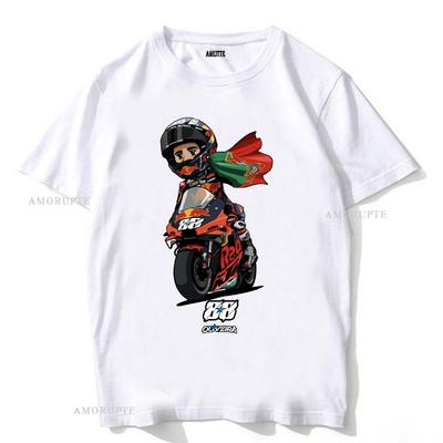 Miguel Oliveira 88 2023 GP Fahrer T-Shirt Neues Sommer Herren Kurzarm Lustiges Jungen Freizeit-T-Shirt Motorrad Sport Fahren Weiße Oberteile