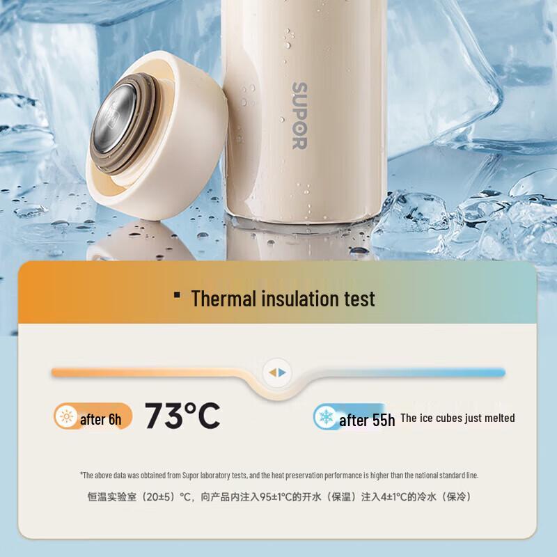 SUPOR 316L Stainless Steel Insulated Thermos Bottle 450ml