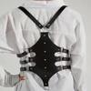 Punk Waist Belt Women Halloween Leather Skinny Body Adjustable Belts with Alloy Buckle for Party Night Club Waist Slim