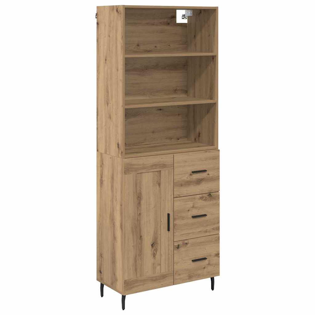 Highboard with Drawers Artisan Oak 27.4 x 13.4 x 70.9 in (69.5 x 34 x 180 cm)