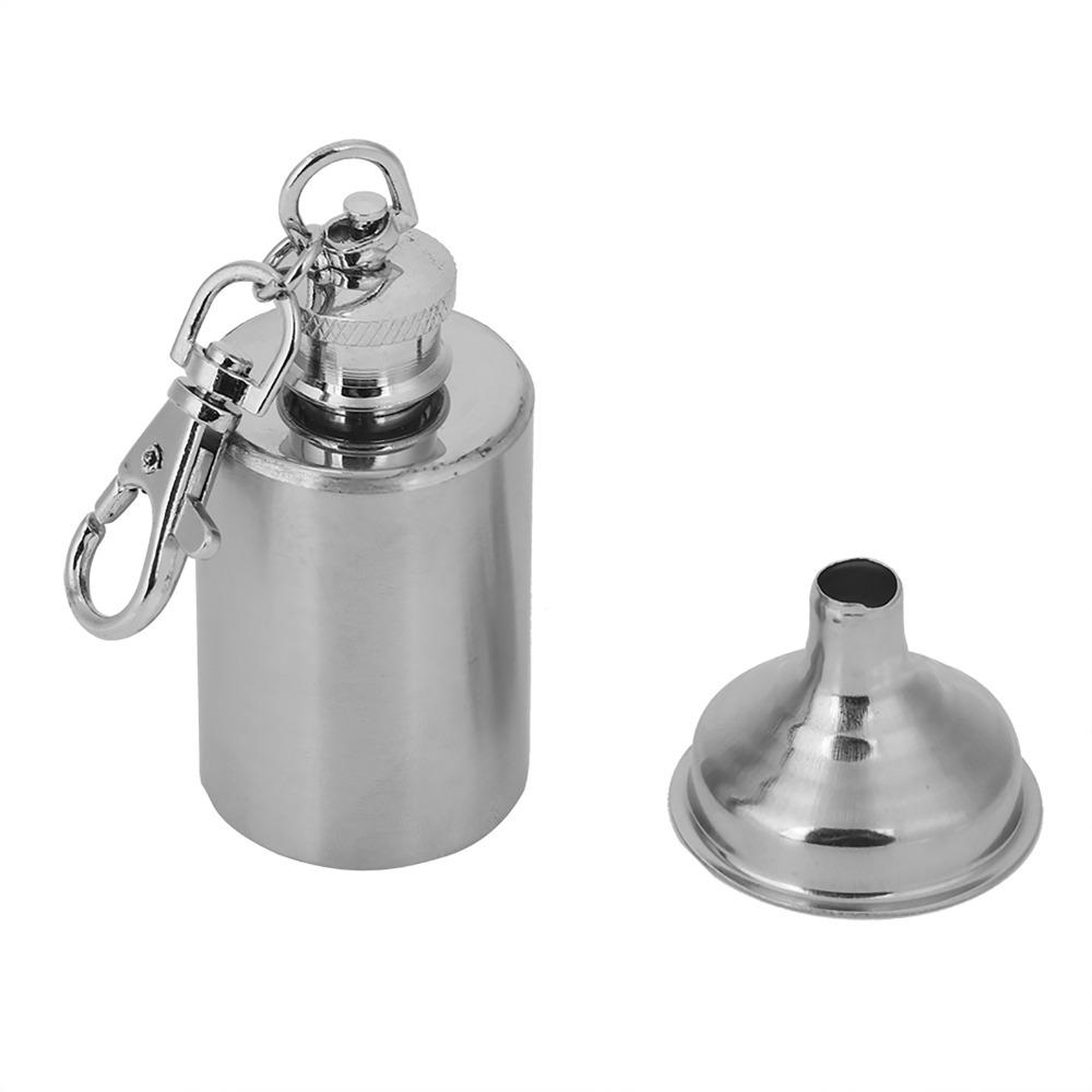2 Piece Set Portable Stainless Steel Flask With Funnel Leak Proof Whiskey Flask Brushed Finish Stainless Steel Hip Flask Camping
