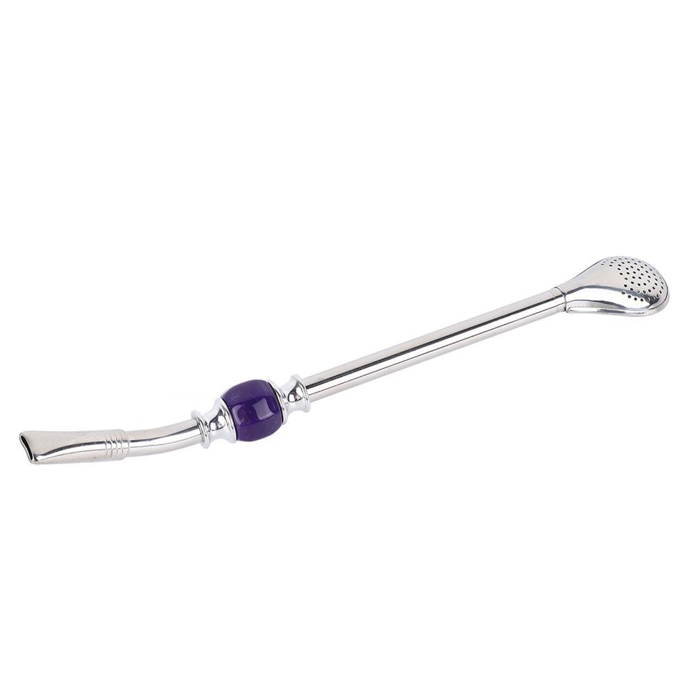 Stainless Steel Stainless Steel Straw Spoon Tea Straw Filter Spoon  Stir Filter Use