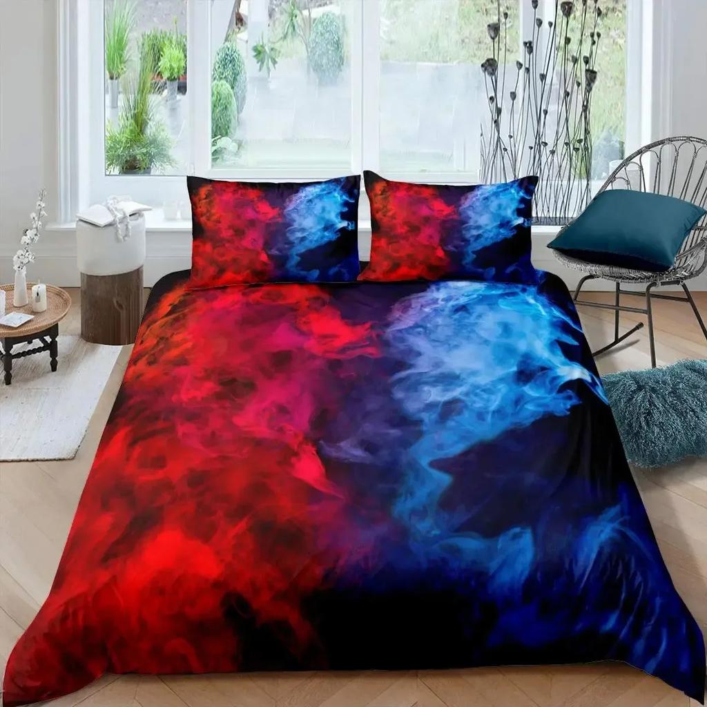 Vogel Eis Und Feuer Kollision Trippy Wunderland Tiere Bequem Bettdecke Steppdecke Bezug Kissenbezug Bettwäsche Set Schlafzimmer Heimtextilien