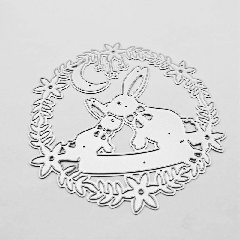 Osterhase Ring Kranz Kunst Hintergrund Scrapbooking Metall Stanzformen Schablonen für DIY Album Papier Karte Dekor