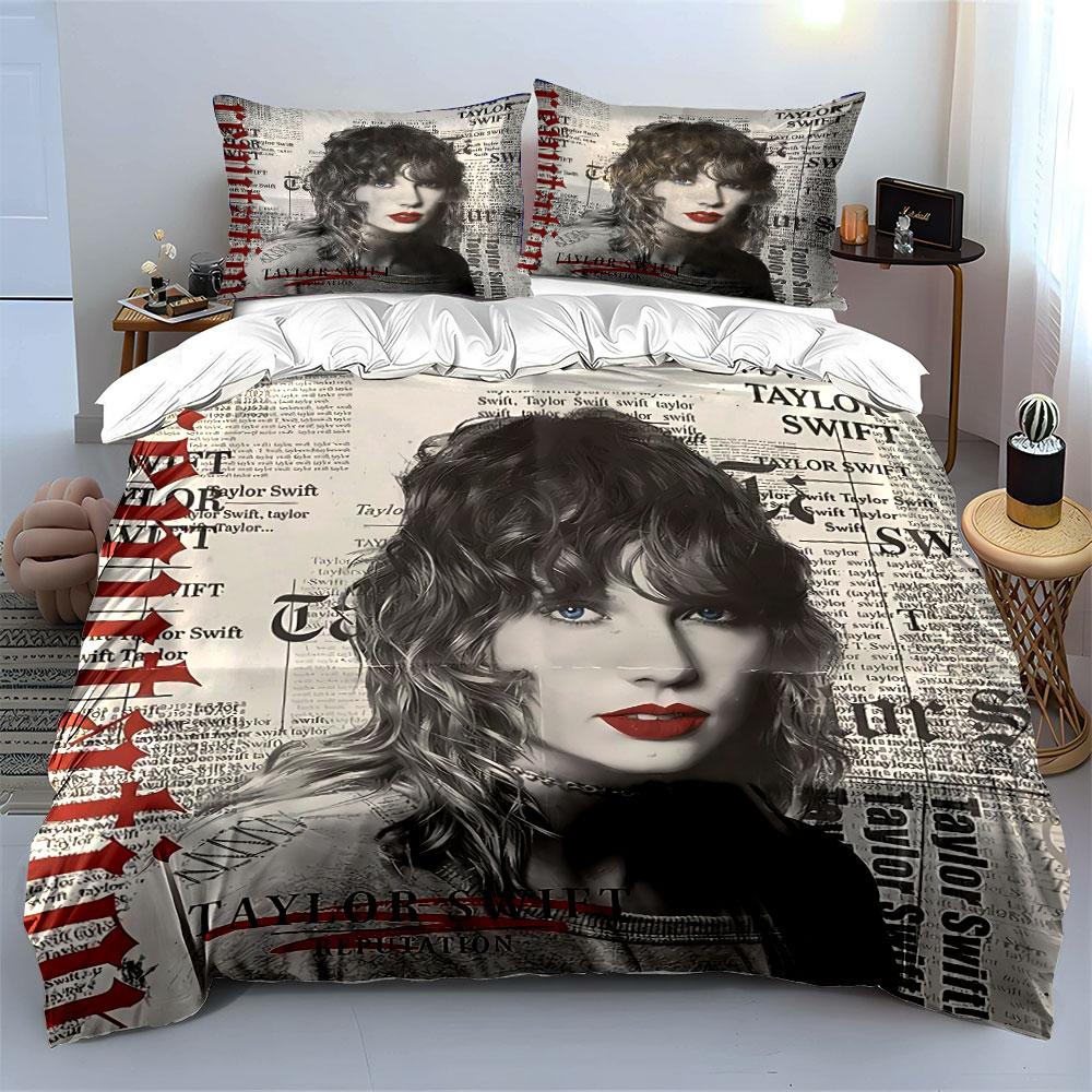 Reputation Taylor Swift Poster Bedding Duvet Cover Set Duvet Cover Pillowcases  (1*Duvet Cover 2*Pillowcases, without duvet insert)