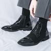 New Fashionable Winter Male Patchwork Mixed Ankle Boots Pointed High Tops For Men Flats Everyday All Match Shoes Zapatos Hombre
