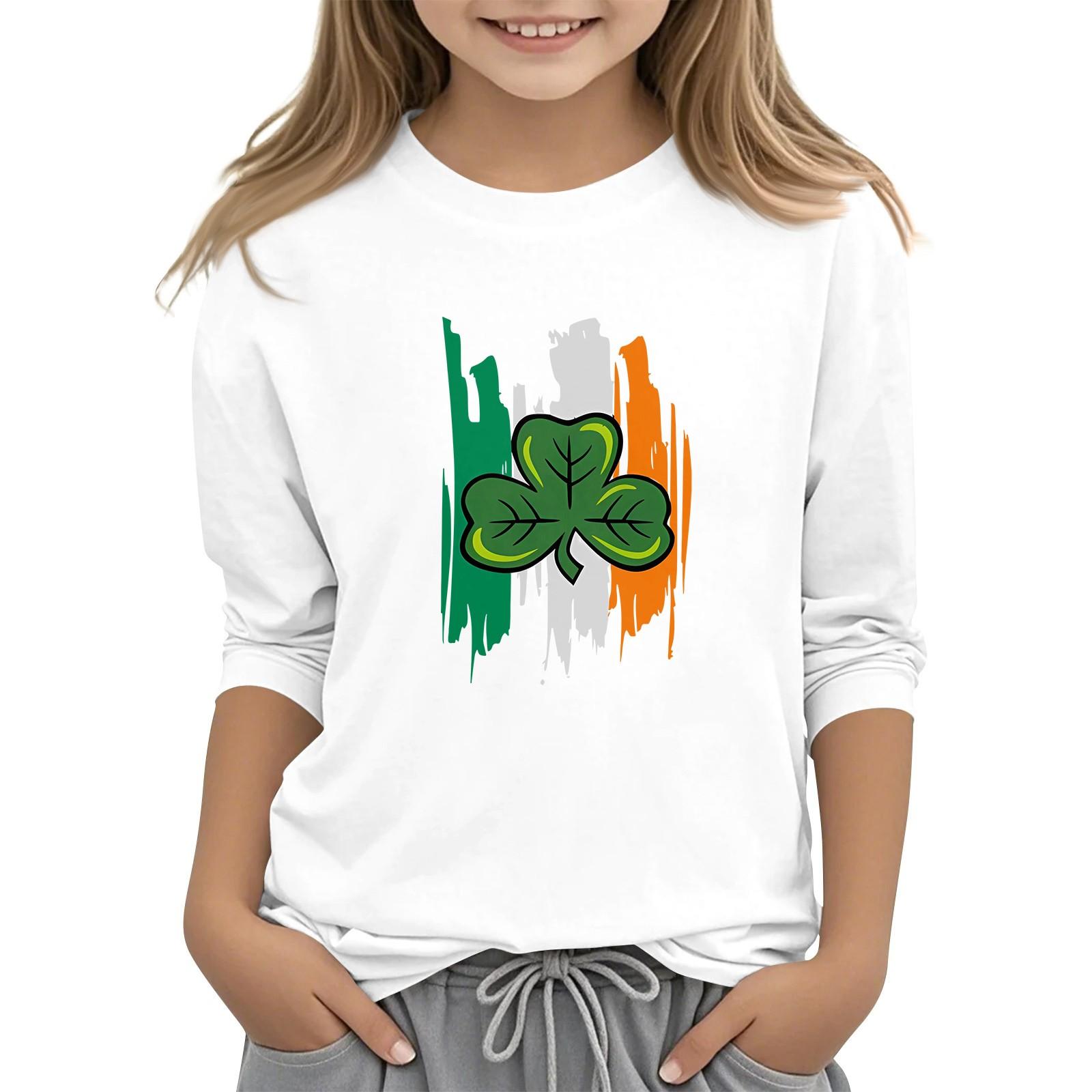 

Детская повседневная футболка с принтом в виде воротника с надписью «Св. Патрик» и рукавами длиной 7 минут 130 белый