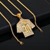 World Cup No. 30 Jersey Titanium Steel Gold-Plated Pendant Necklace, Suitable For Men.