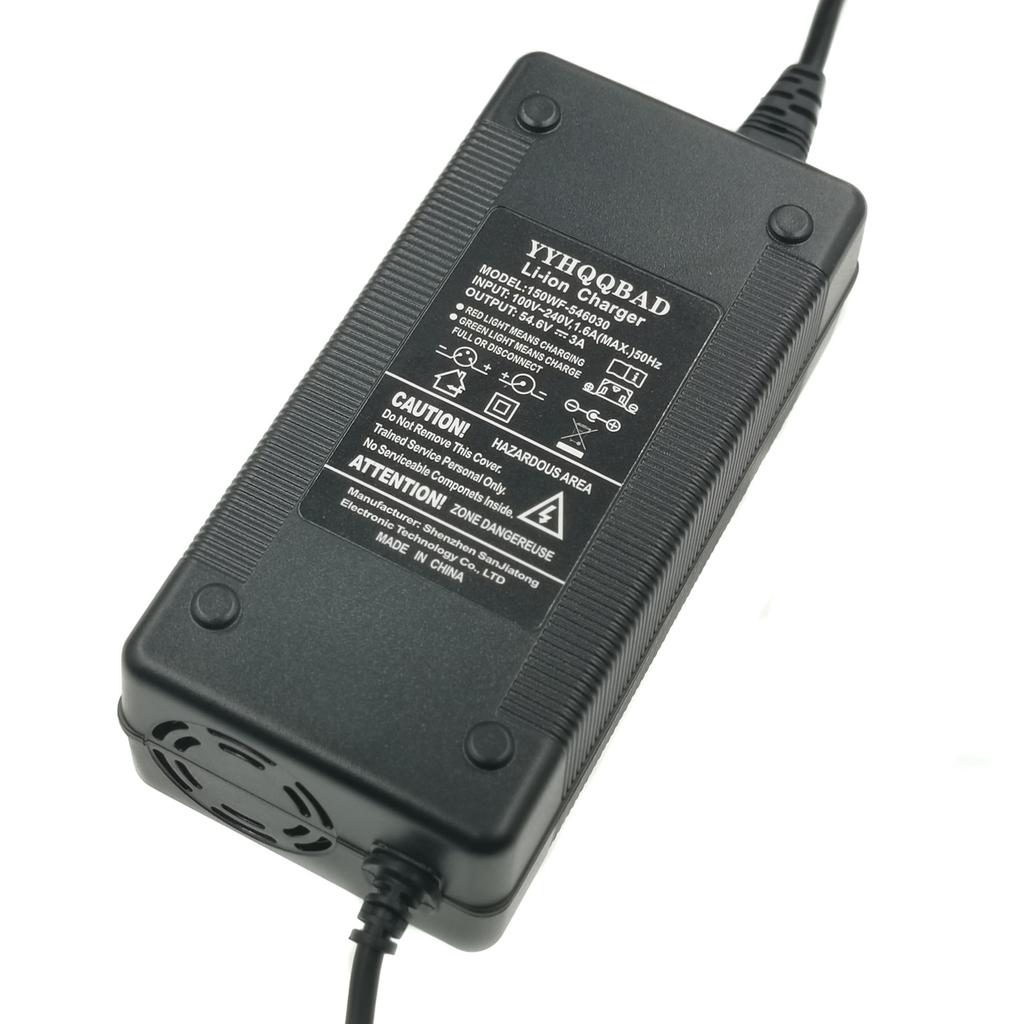 54.6V 3A electric bike lithium battery charger for 48V lithium battery pack 3 pin GX16 connector