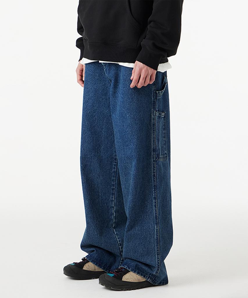 URBANAGE Carpenter Wide Denim Pants_Medium Blue