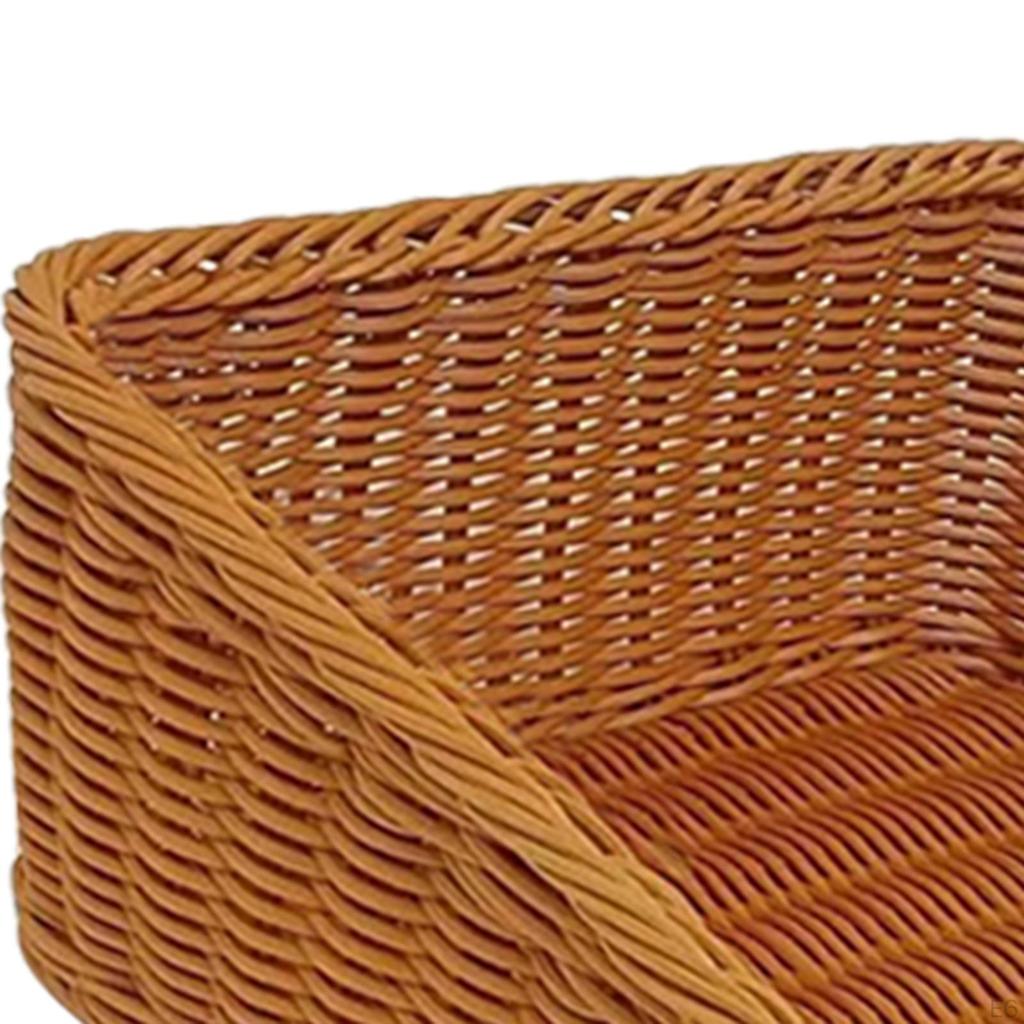 Imitation Rattan Woven Fruit Basket Organizer Display Multipurpose Food Serving Tray for