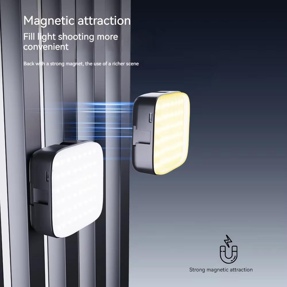 Mini Magnetic RGB Fill Light Portable Mobile Phone Holder Photography Pocket Light Live Broadcast SLR Selfie Vlog Photography