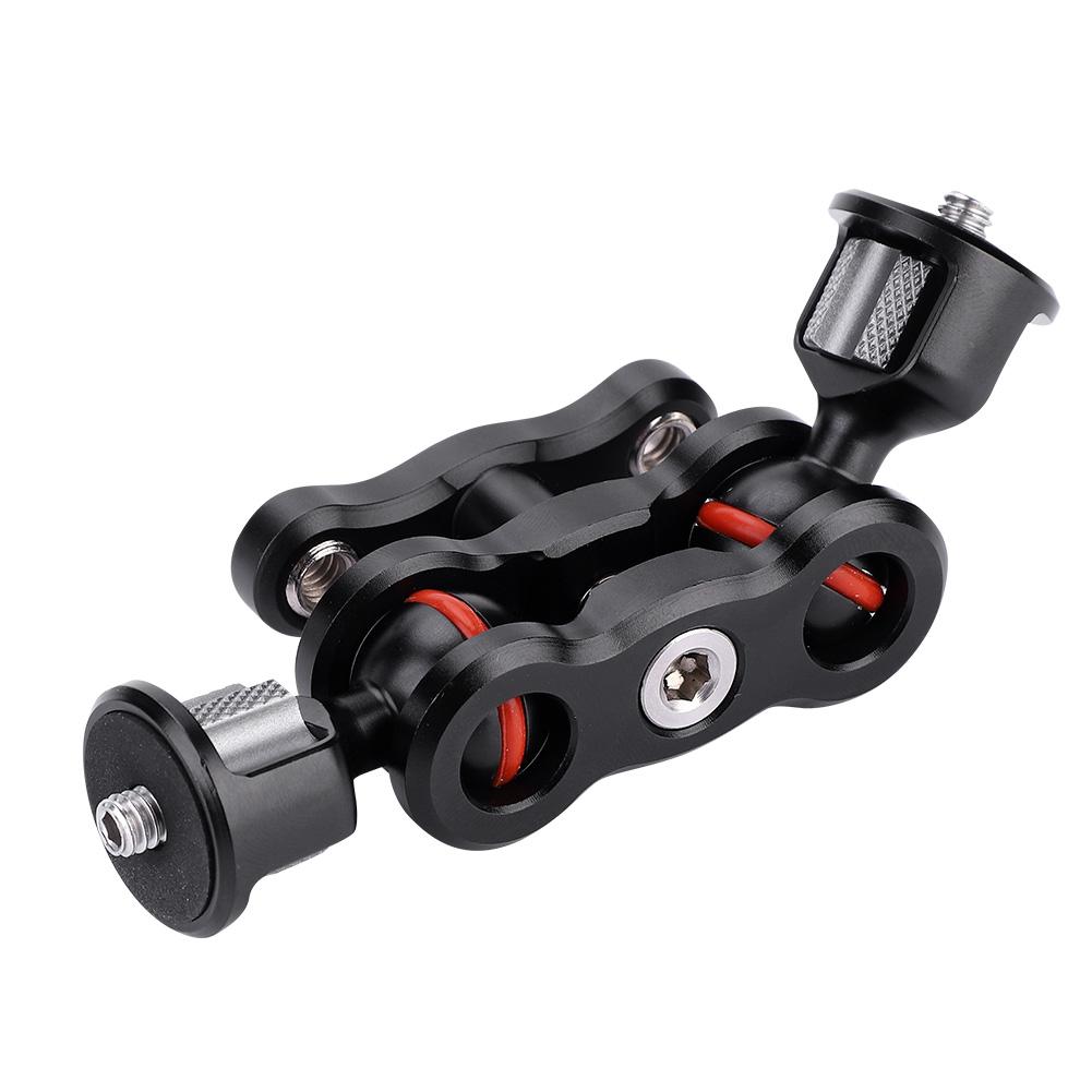 Multi Function Dual Ball Head Hot Shoe Magic Arm Mount Adapter Camera Accessory