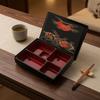 Fünf-Fächer Bento-Box Glänzendes Finish Japanischer Stil Holzmaserungseffekt Essensbehälter