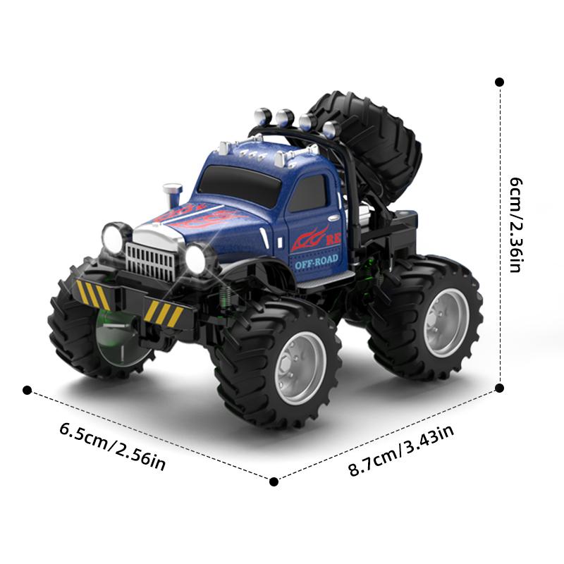 Desktop Mini Rc Car 1/64 Alloy Diecast With Trailer Remote Control Pick-up Trucks Cars For Boys Electric Truck For Kid Gift
