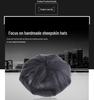 Women's Genuine Sheepskin Octagonal Beret - Korean-Style Celebrity Leather Hat for Autumn/Winter