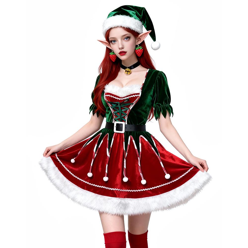 Sexy Green Elf Christmas Cosplay Costume