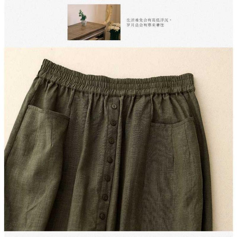 Vintage Simple Versatile Original Design Thin Half Skirt Literary Female