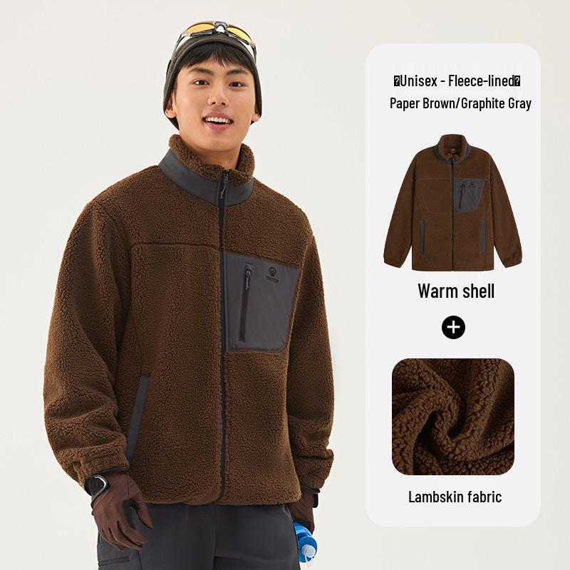YX-TECTOP Unisex Fleece Jacket: Warm, Anti-static, Breathable Lambswool Coat for Autumn and Winter 2XL