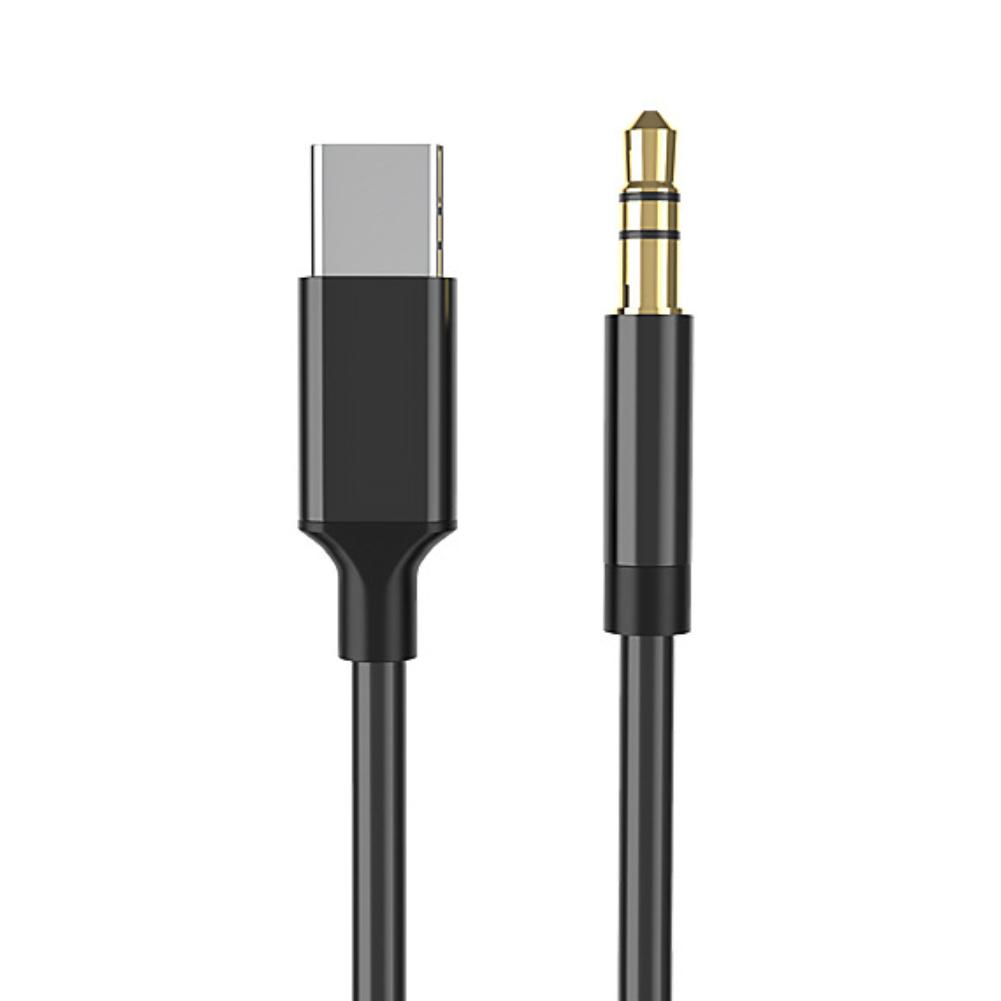 

Аудіокабель Byscoon Type C до 3,5 мм Aux Cable Jack to Malte для автомобільного динаміка Подовжувач аудіокабелю Плетений кабель 0.5M чорний
