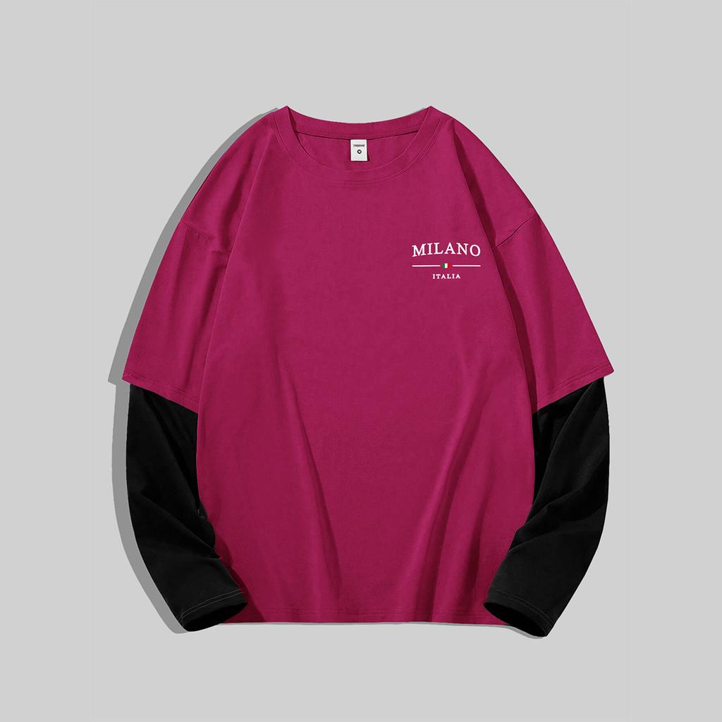 Men's Y2k Goth Shirt Graphic Oversized Long Sleeve Crewneck Tee Streetwear Tops Spring Fit