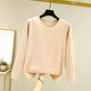 Ladies' Loose Comfortable Casual Fashionable And Warm Underwear With Seamless Round Neck And Thick Velvet Top
