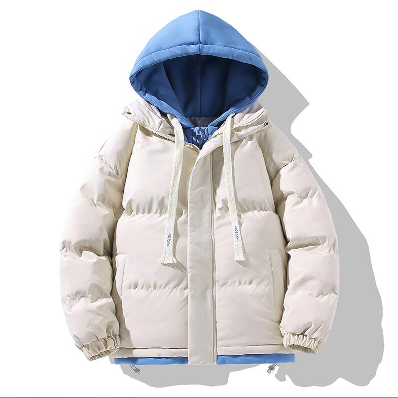 Fake Two-piece Hooded Cotton-padded Jacket Male's Winter Padded Everyday Joker Coat Down Bread Cotton-padded Jacket High Quality Practical Daily Use